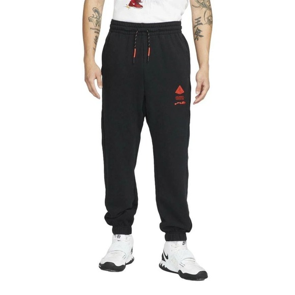 Nike Kyrie Irving Fleece Training Jogger Mens XL Sweatpants Black Red DA6687-010 - Picture 3 of 16